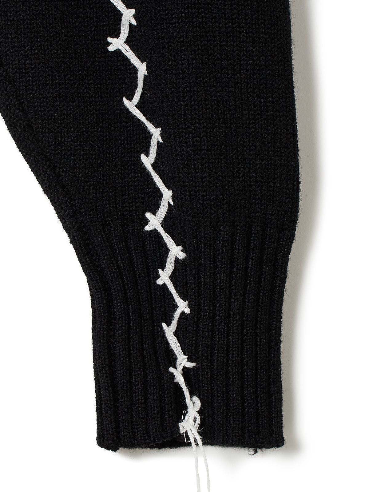 stitch knit cardigan / black