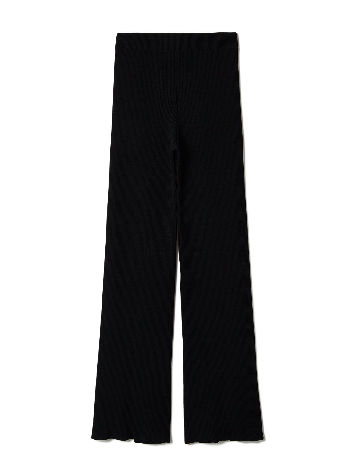 slit knit trousers / black