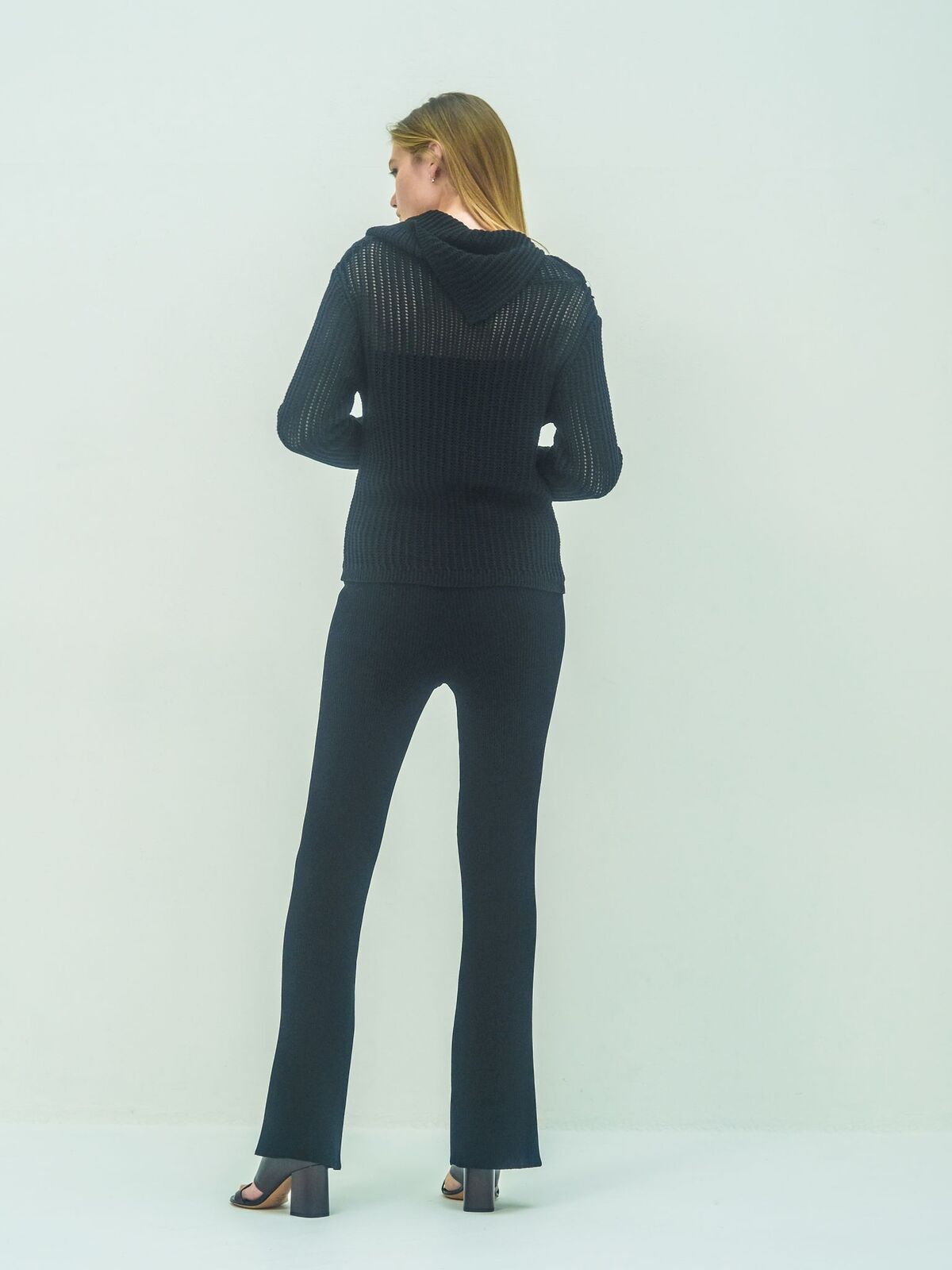 scarf collar knit top 詳細画像 black 2