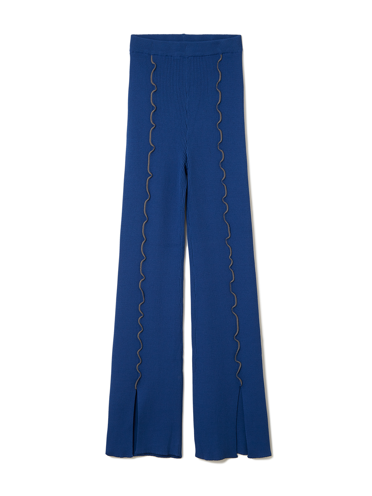 colored stitch slit knit trousers 詳細画像 navy 1