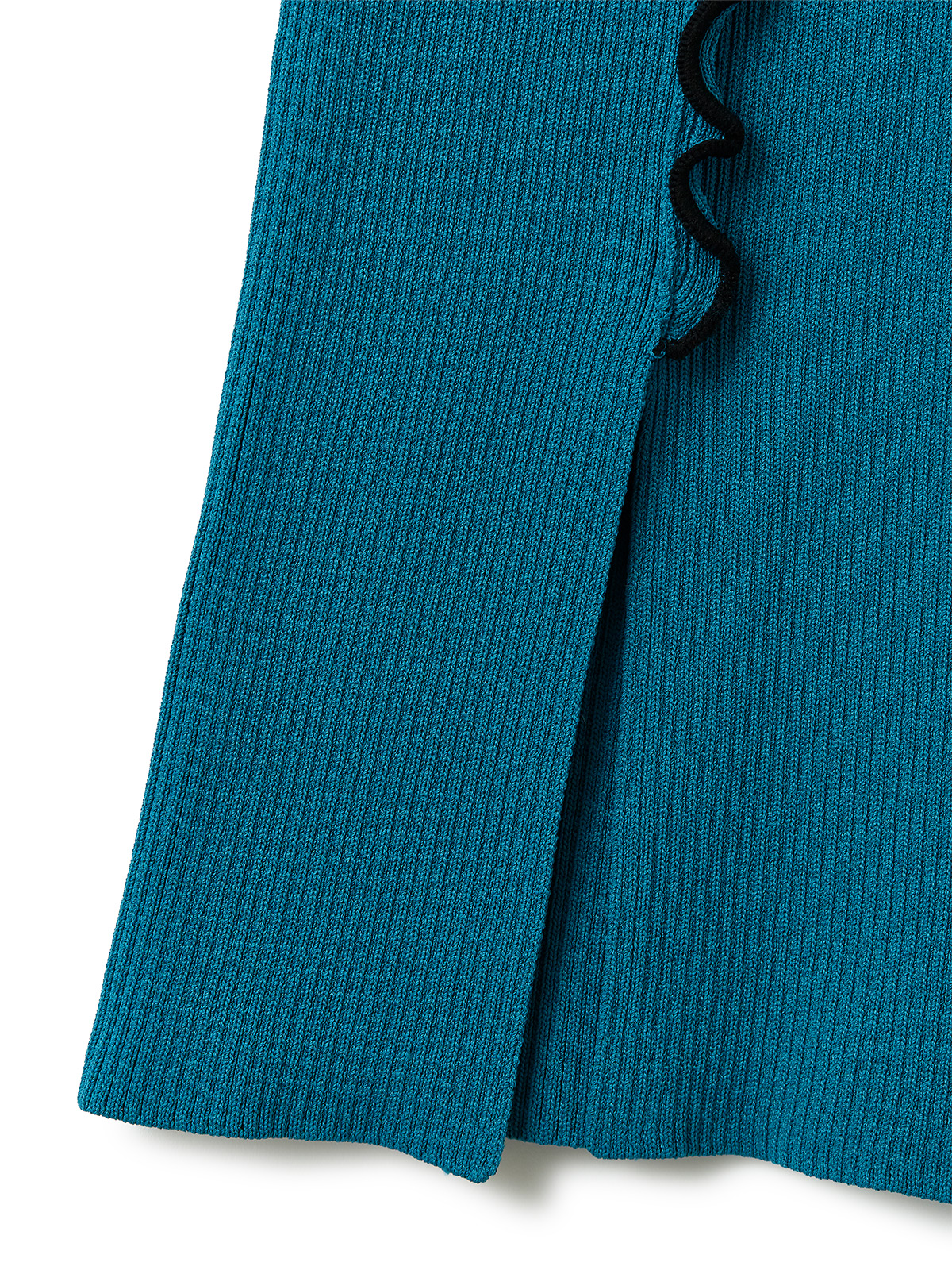 colored stitch slit knit trousers 詳細画像 green 4