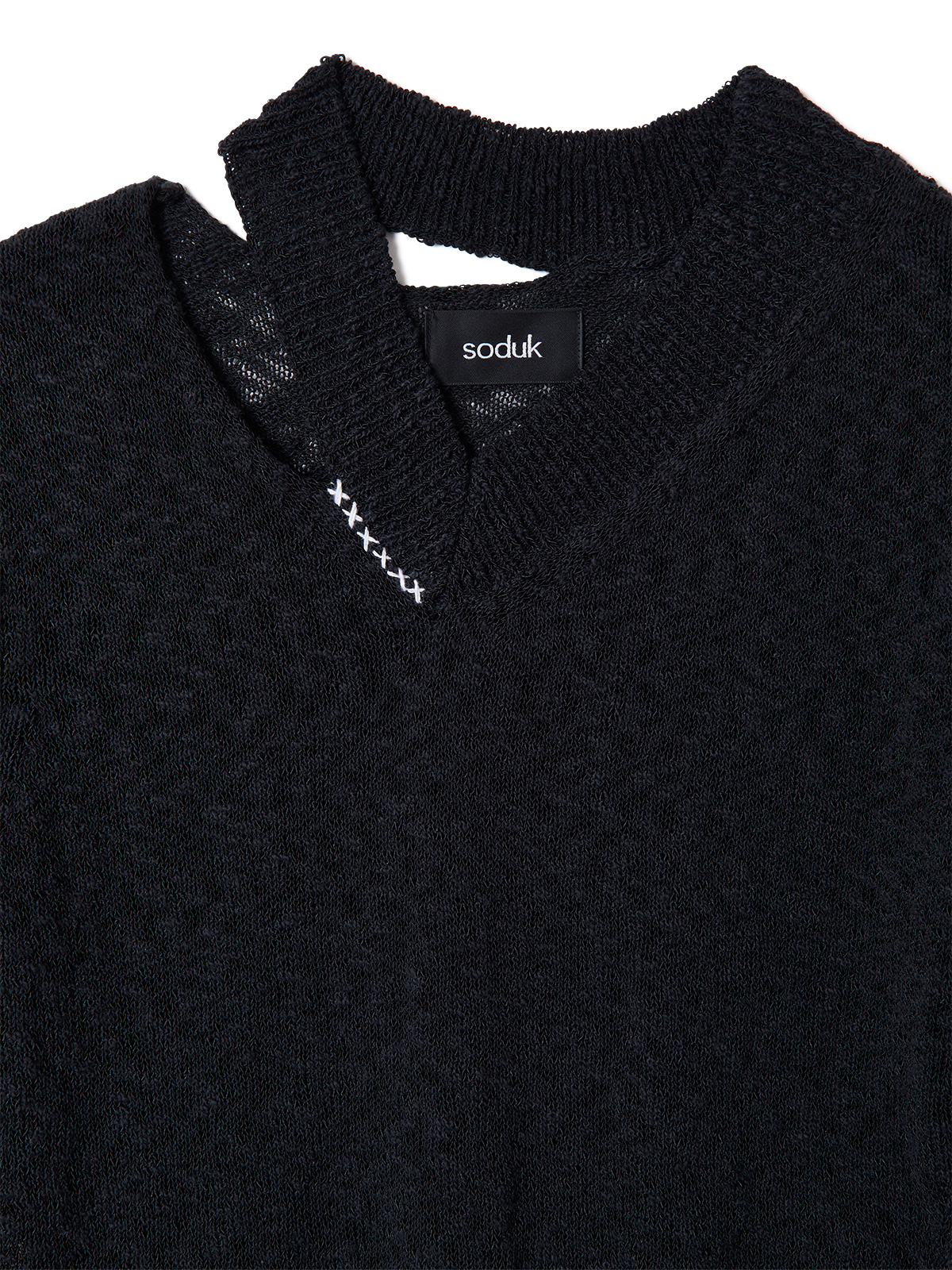 new "V" knit top 詳細画像 black 3
