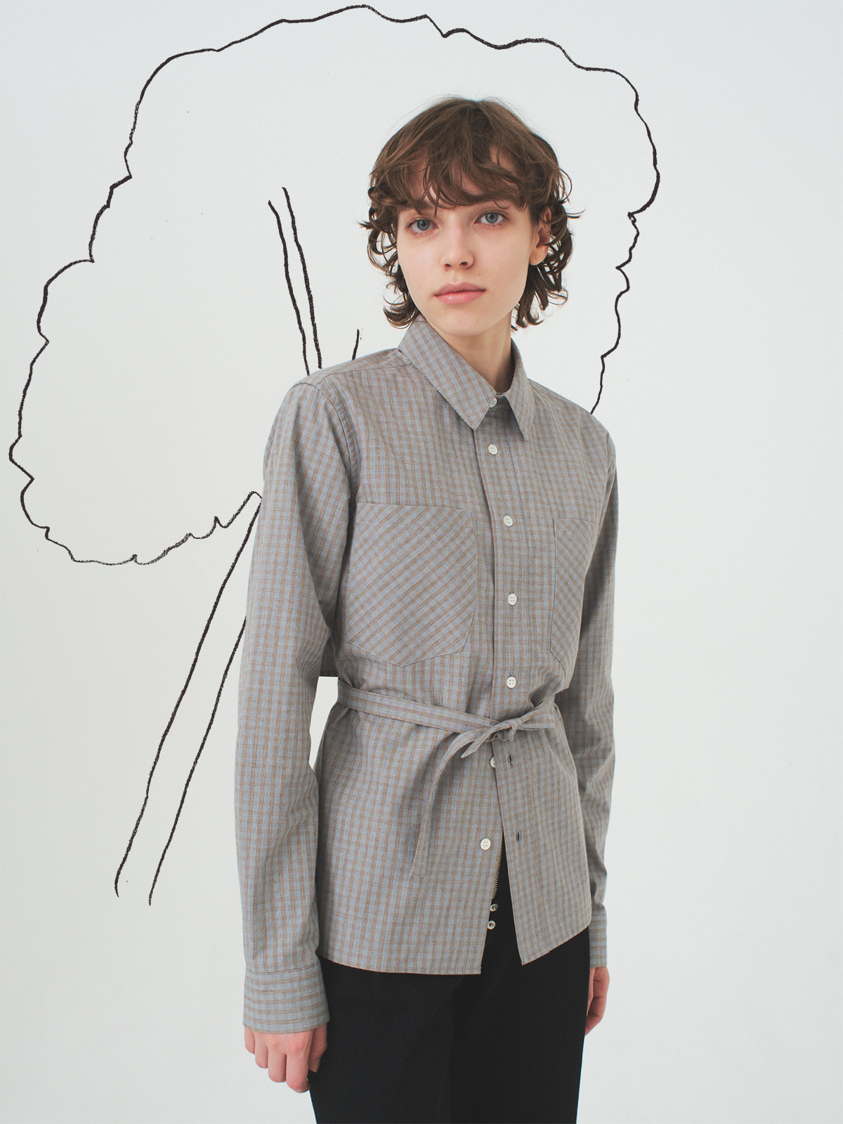 back tie shirt 詳細画像 gray 1