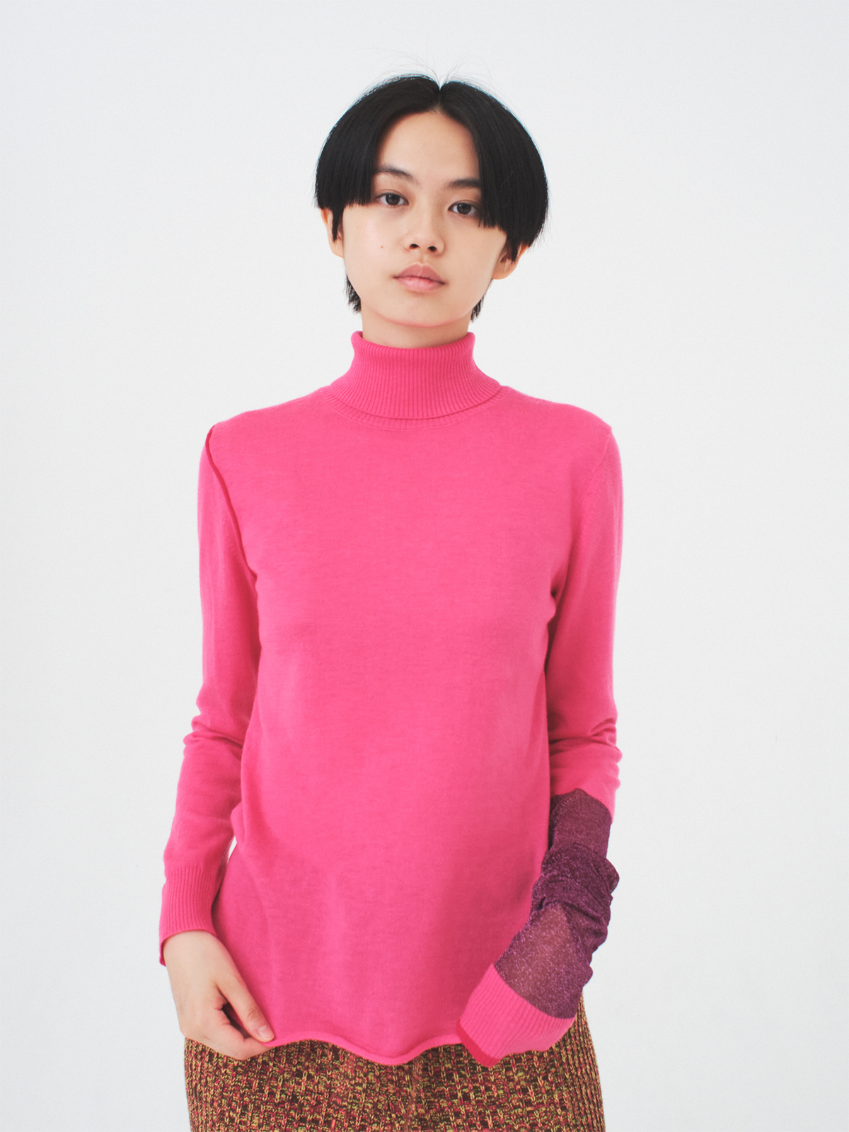 one long knit top 詳細画像 pink 2