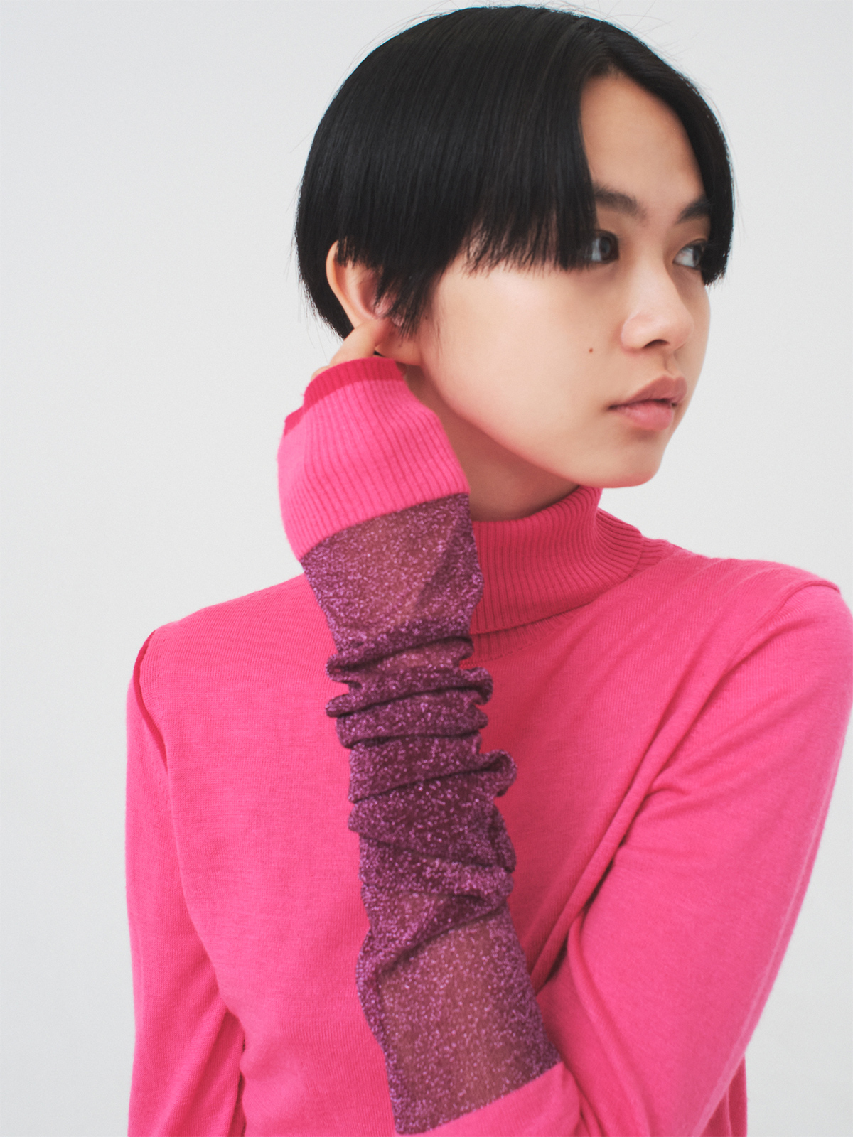 one long knit top 詳細画像 pink 4