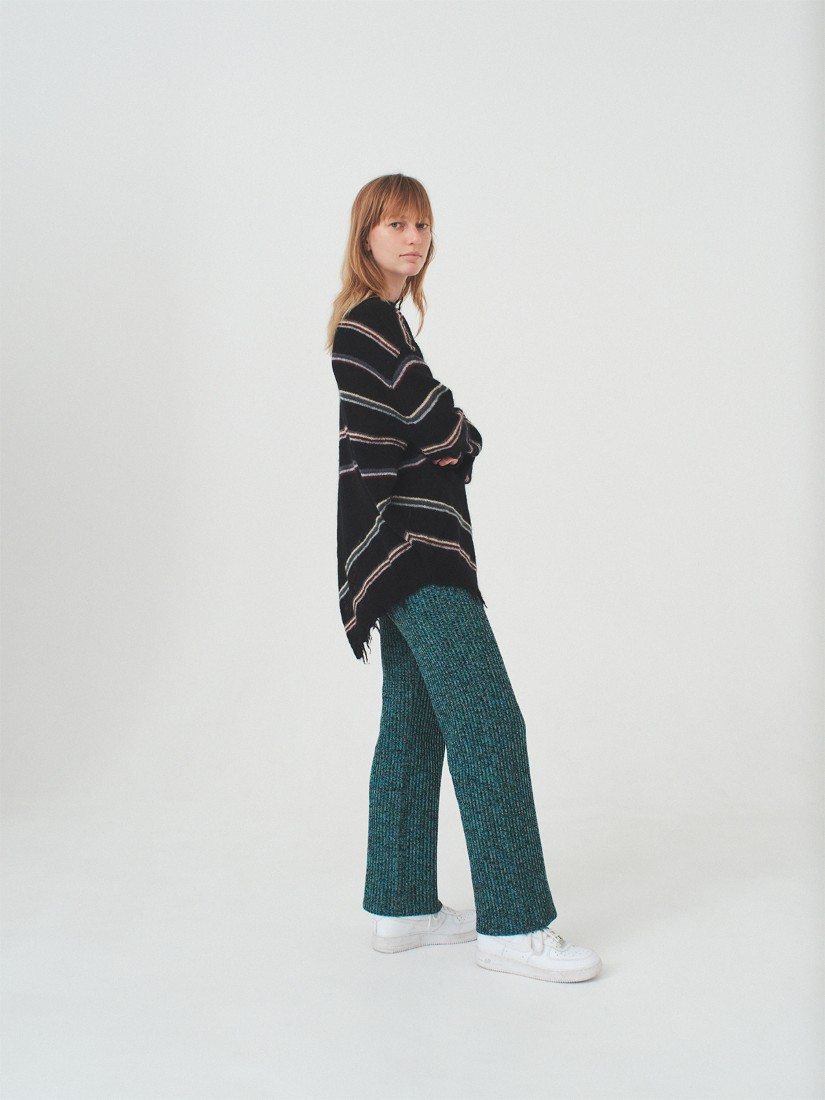 striped knit 詳細画像 black 1