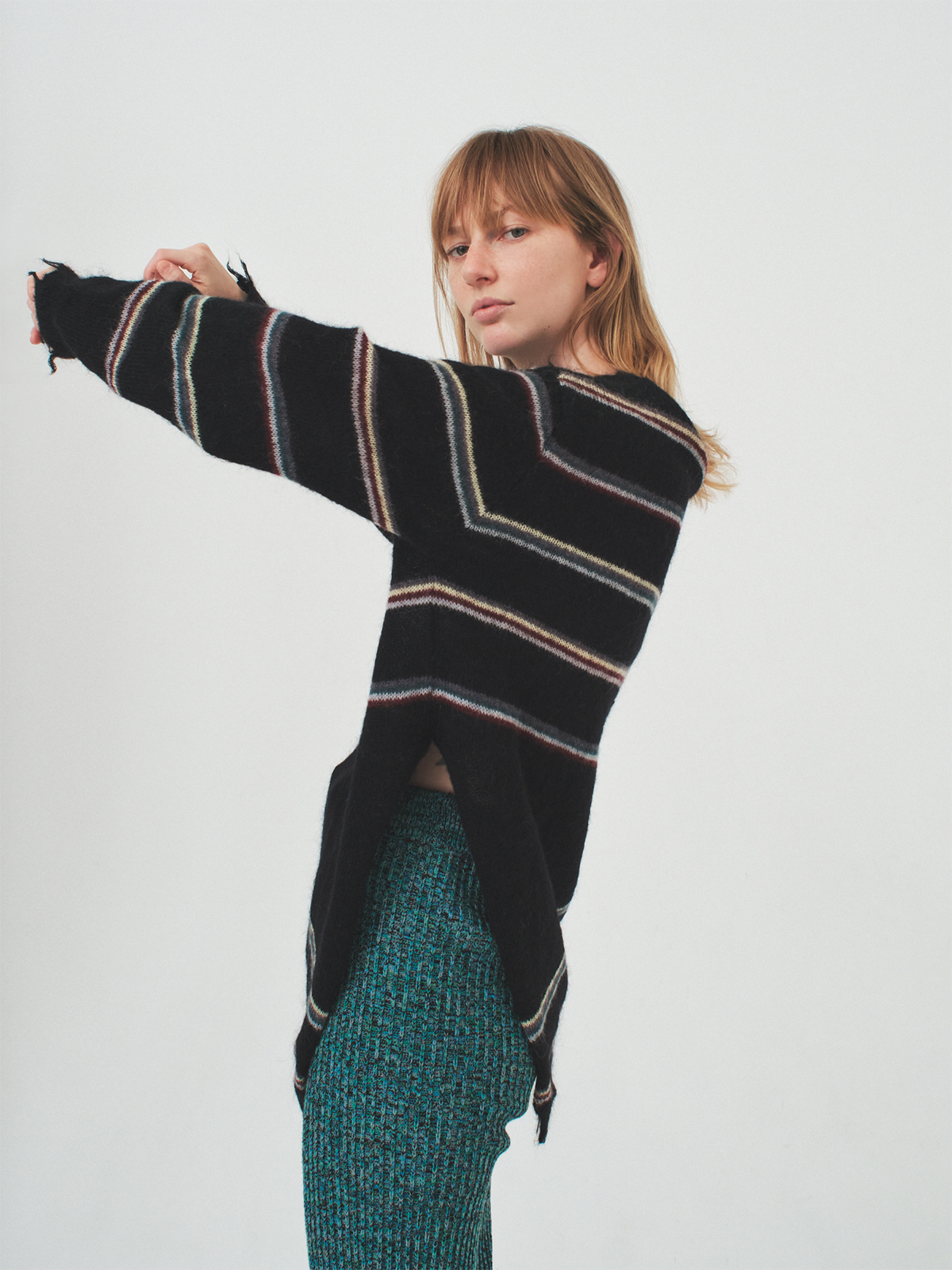 striped knit 詳細画像 black 4