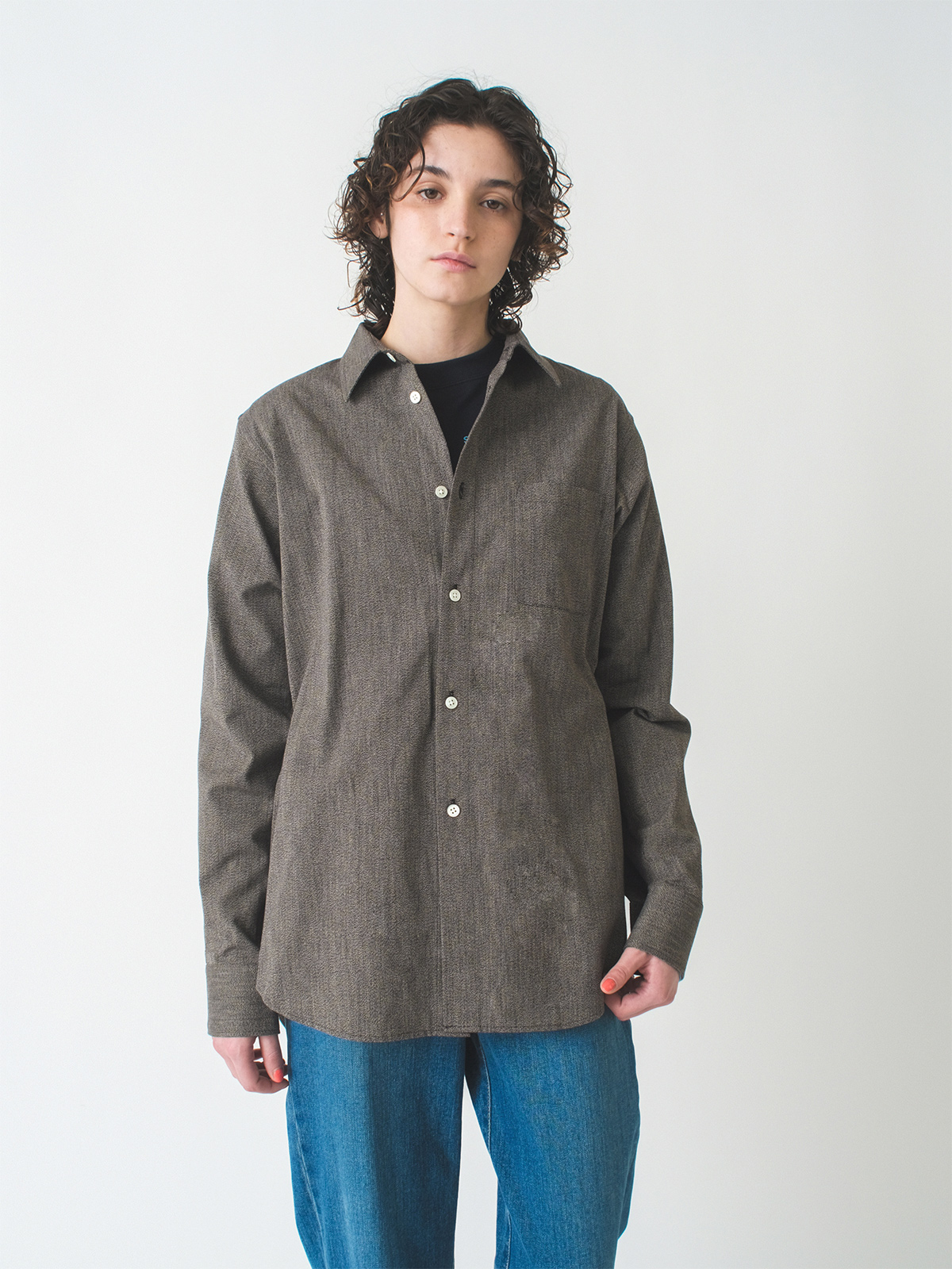 back open dress shirt 詳細画像 gray 2