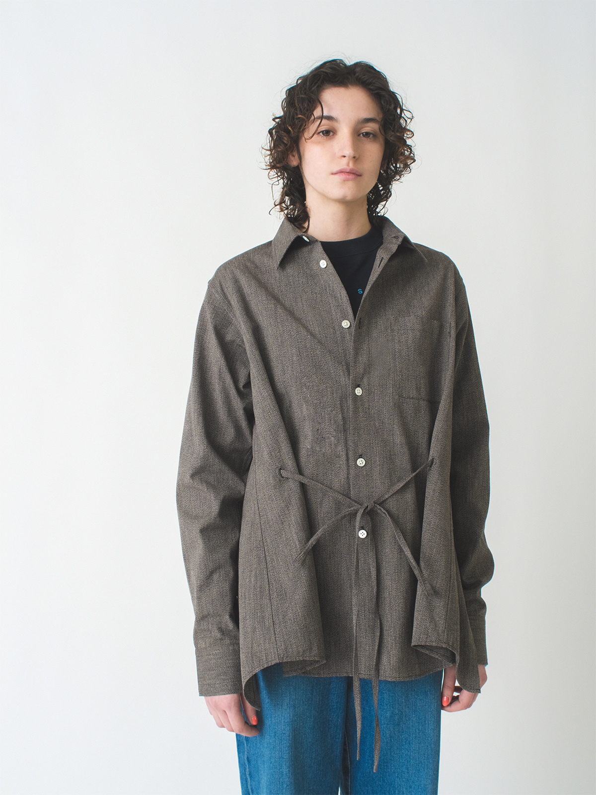 back open dress shirt 詳細画像 gray 3