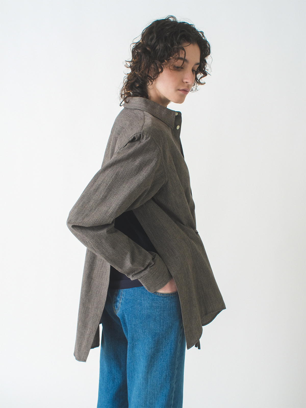 back open dress shirt 詳細画像 gray 4