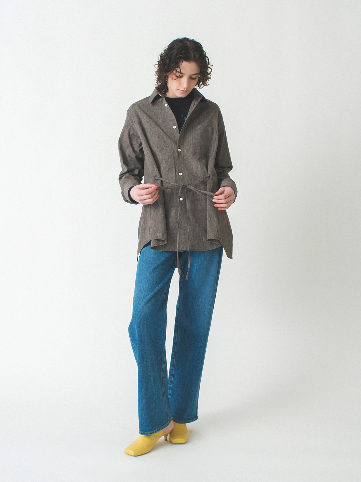 back open dress shirt 詳細画像 gray 6