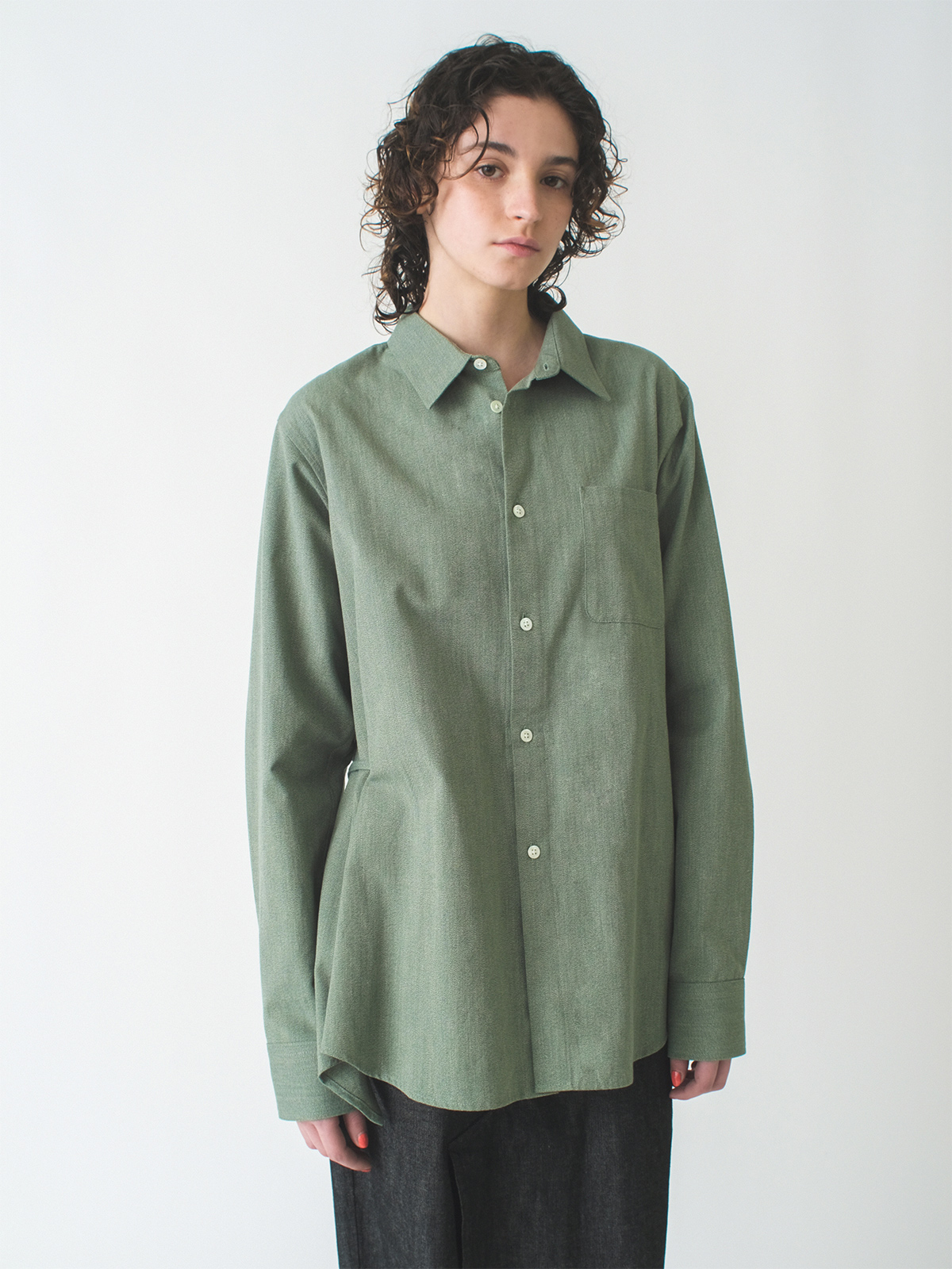 back open dress shirt 詳細画像 green 1