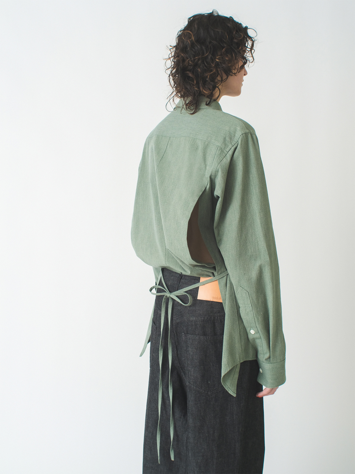 back open dress shirt 詳細画像 green 3