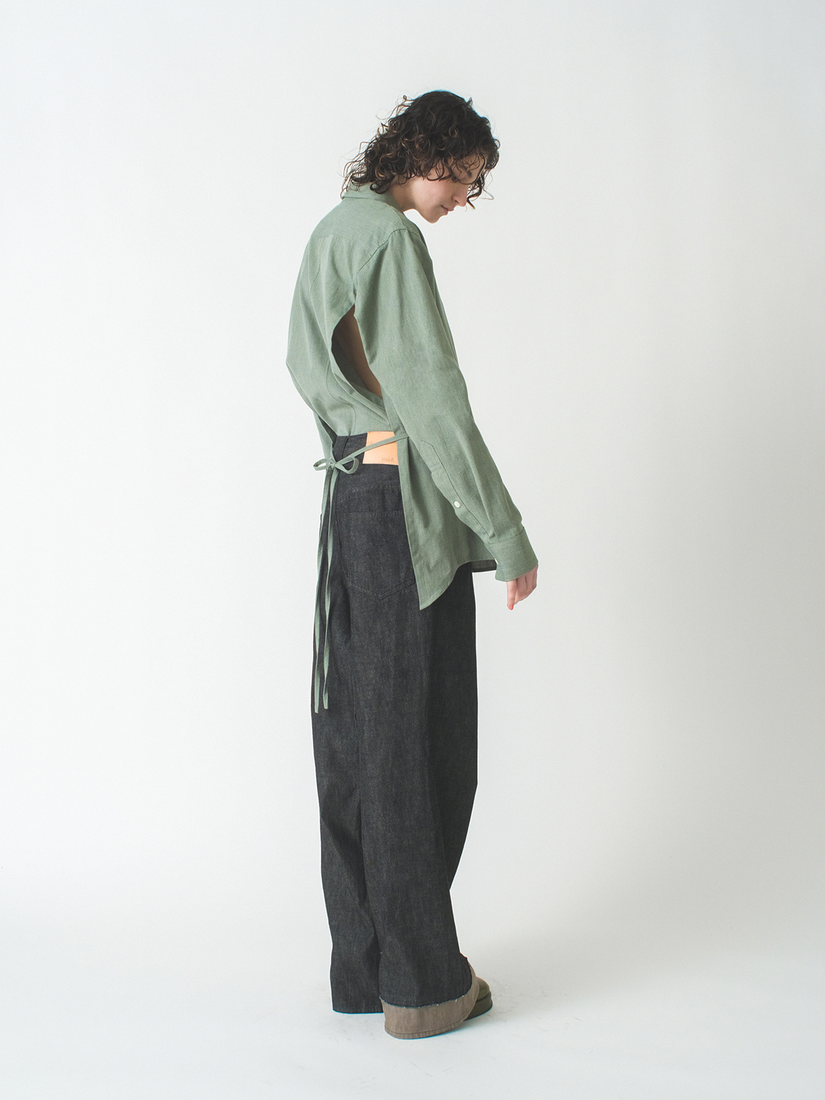 back open dress shirt 詳細画像 green 5