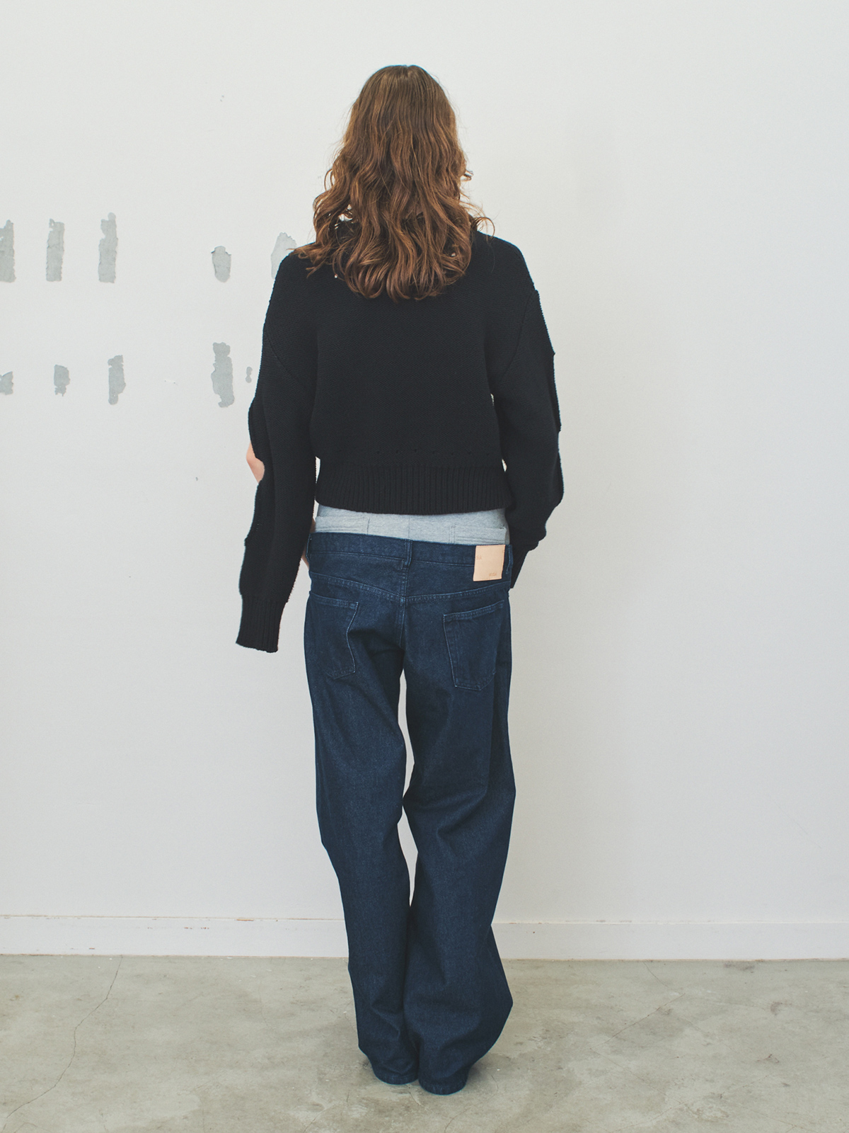 holes knit top 詳細画像 black 2