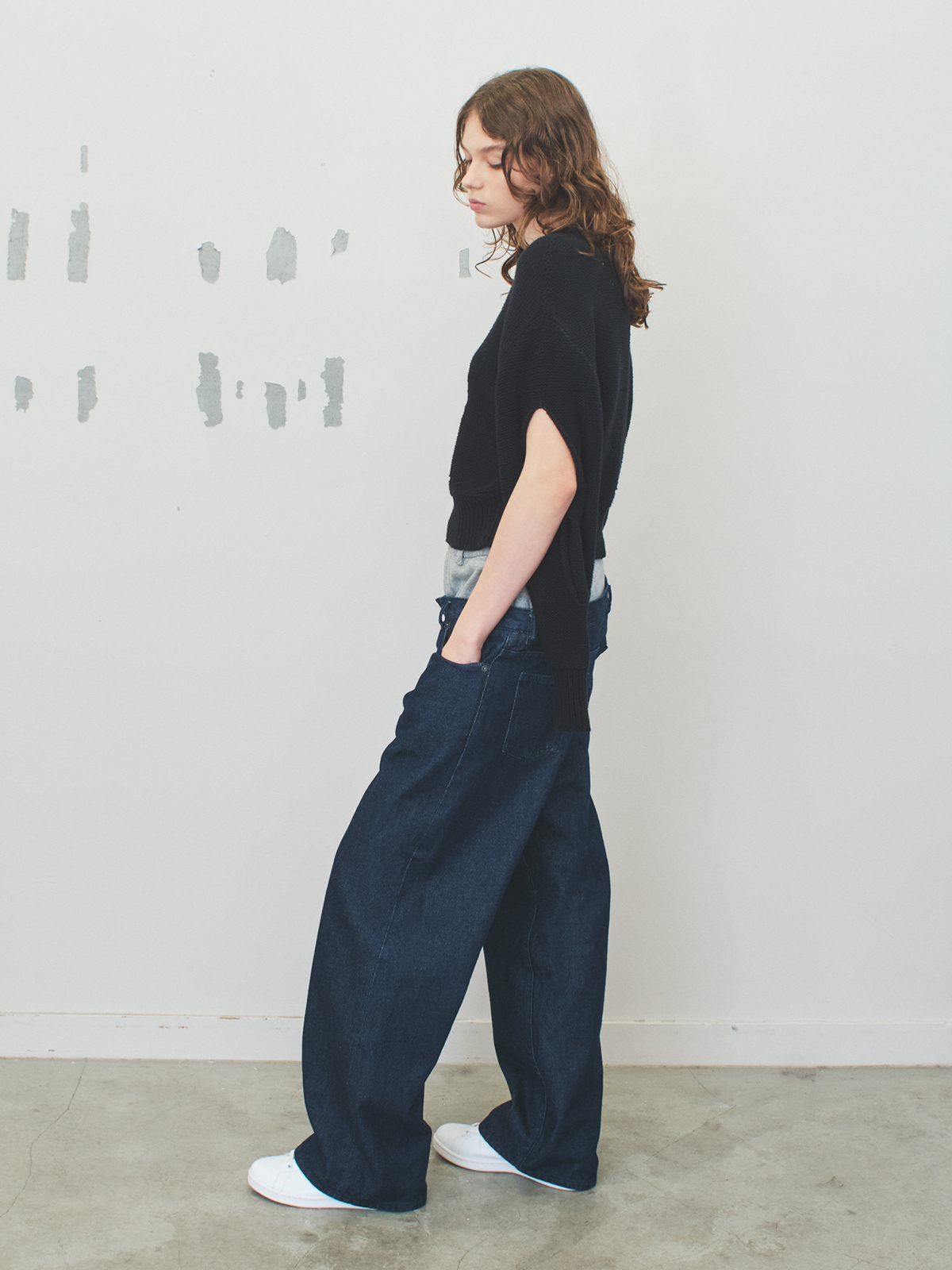 holes knit top 詳細画像 black 3