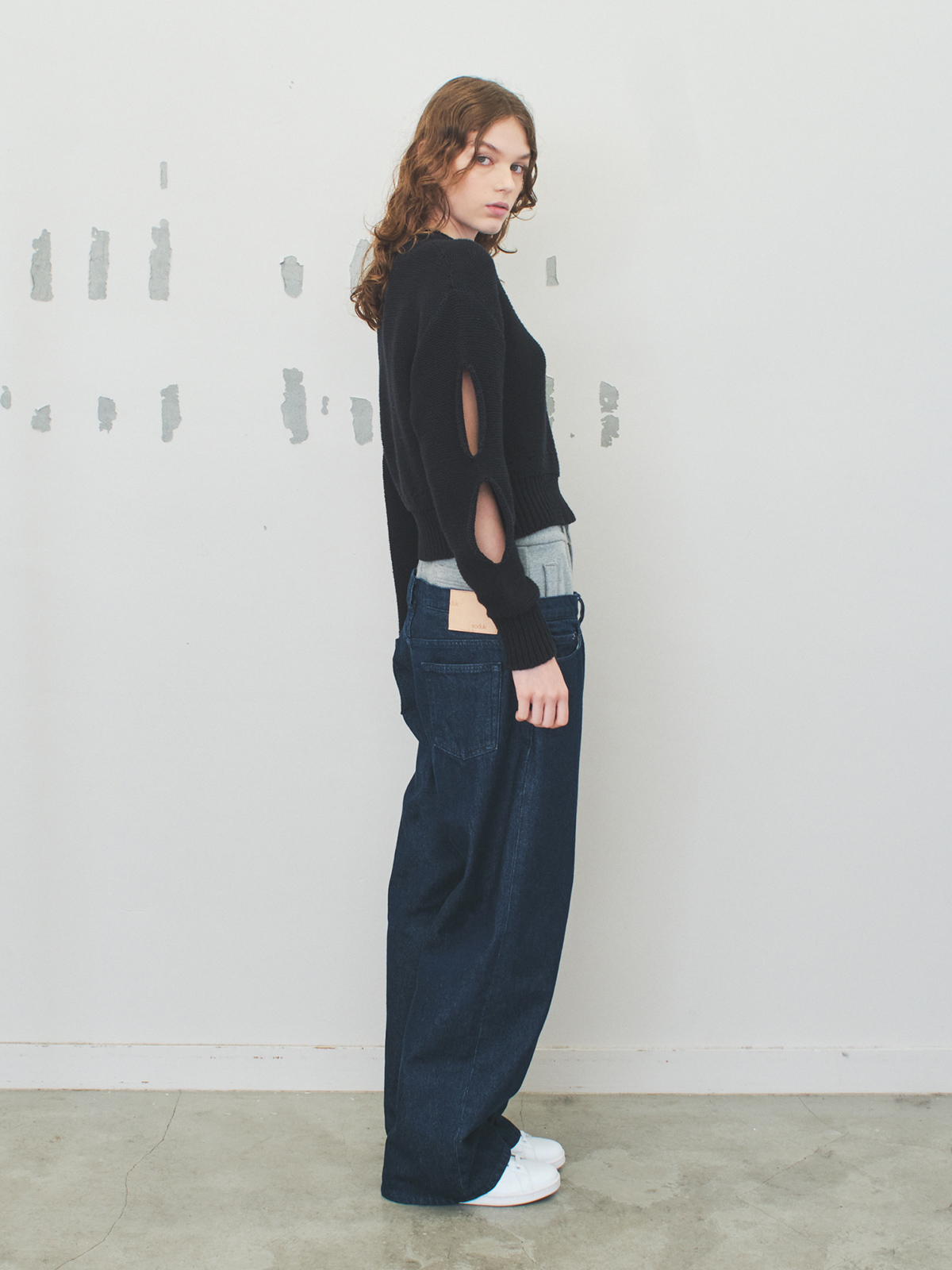 holes knit top 詳細画像 black 5