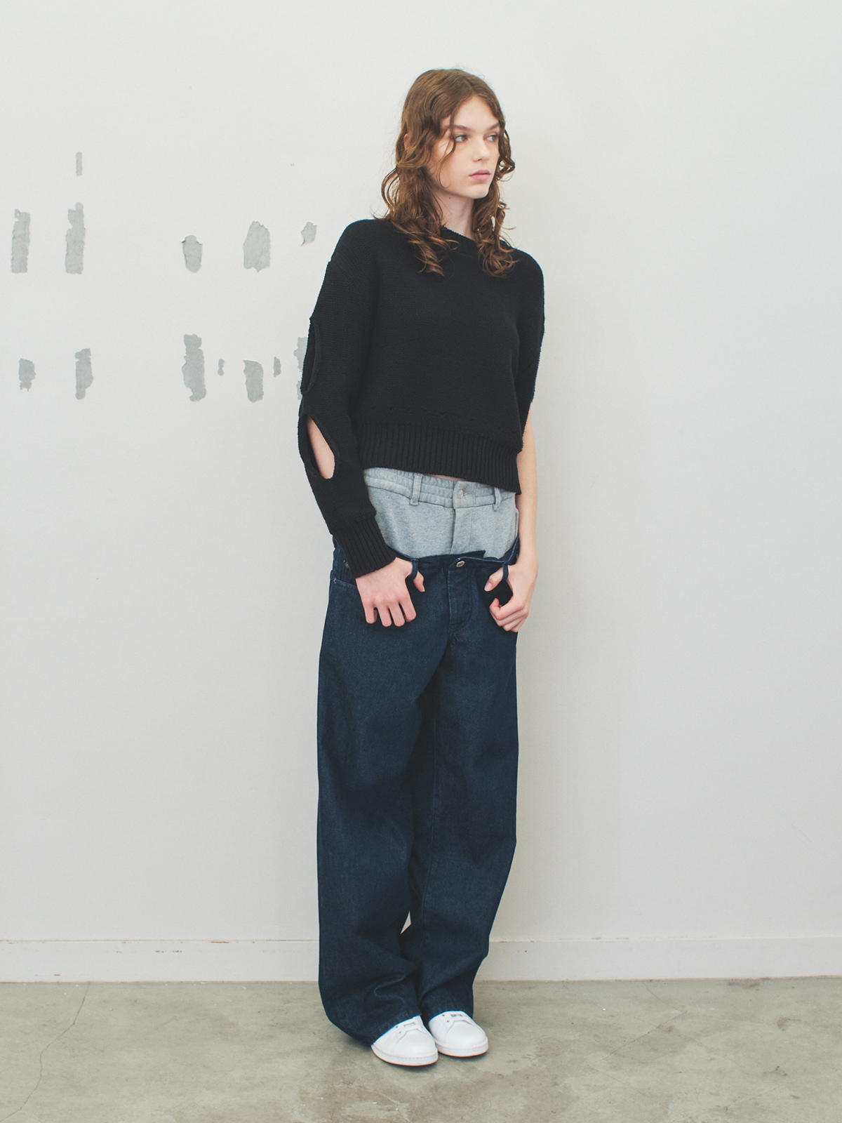 holes knit top 詳細画像 black 6