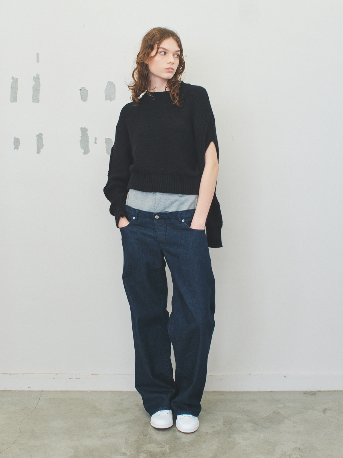 holes knit top 詳細画像 black 7