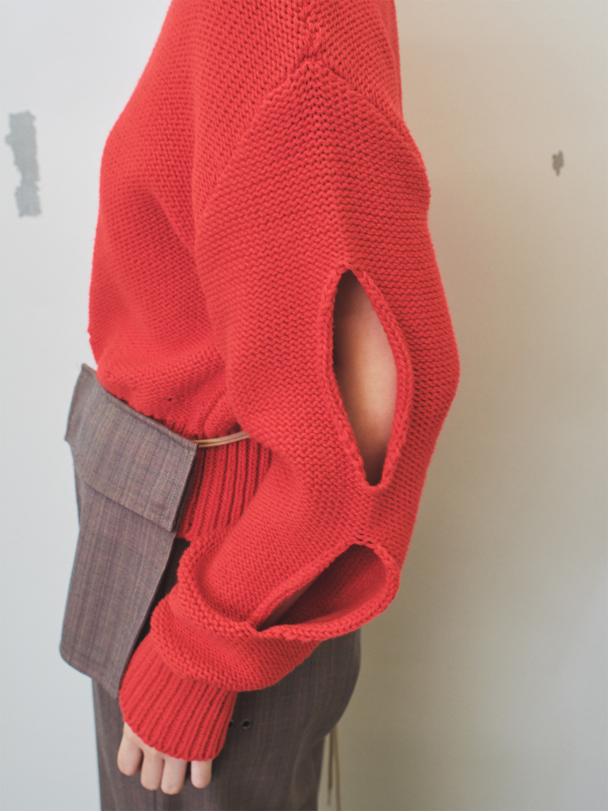 holes knit top 詳細画像 red 3