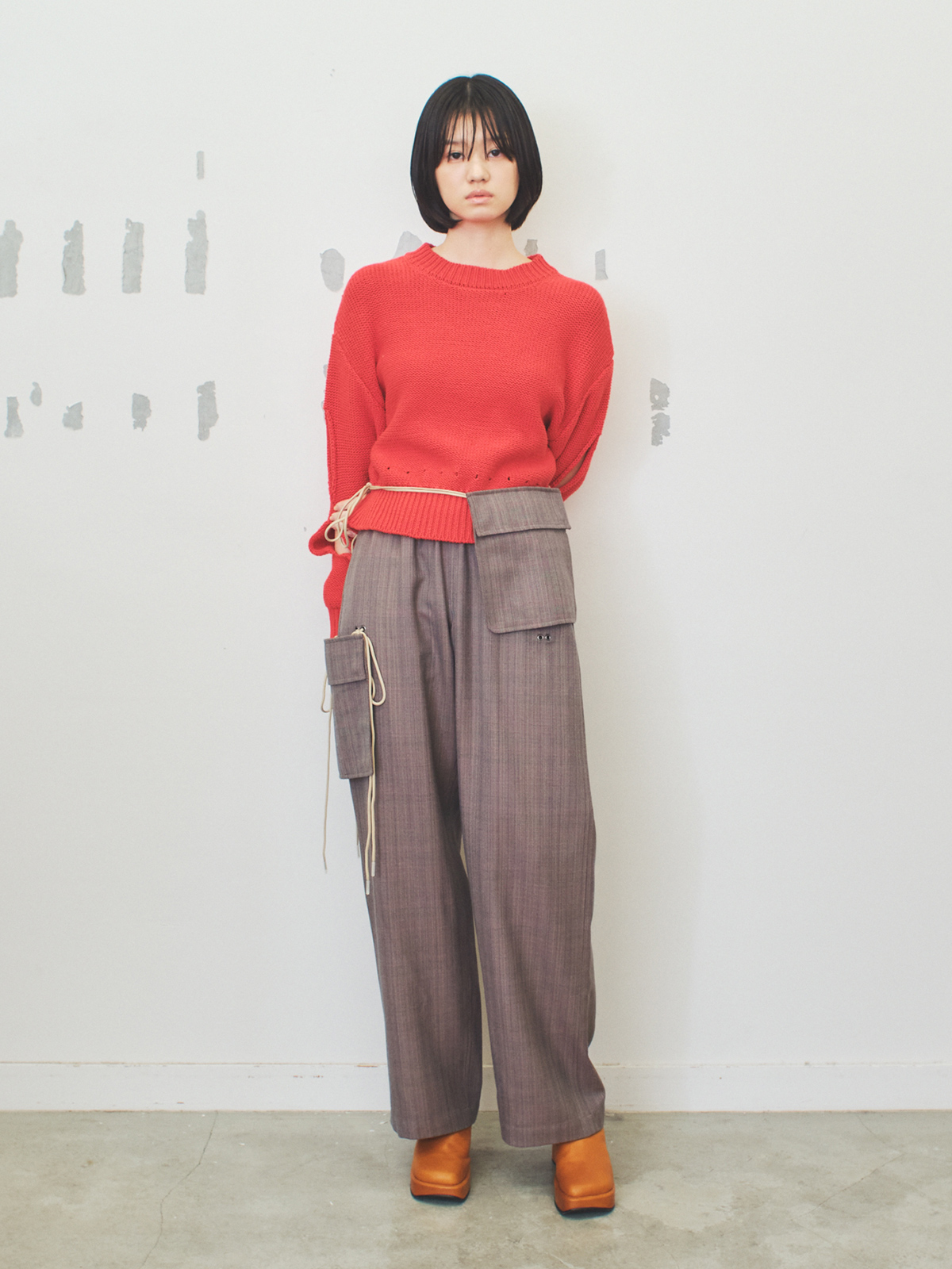 holes knit top 詳細画像 red 8