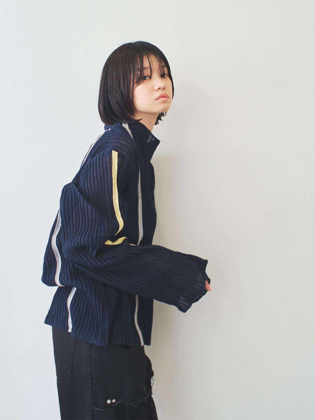 breeze knit top 詳細画像 navy 2