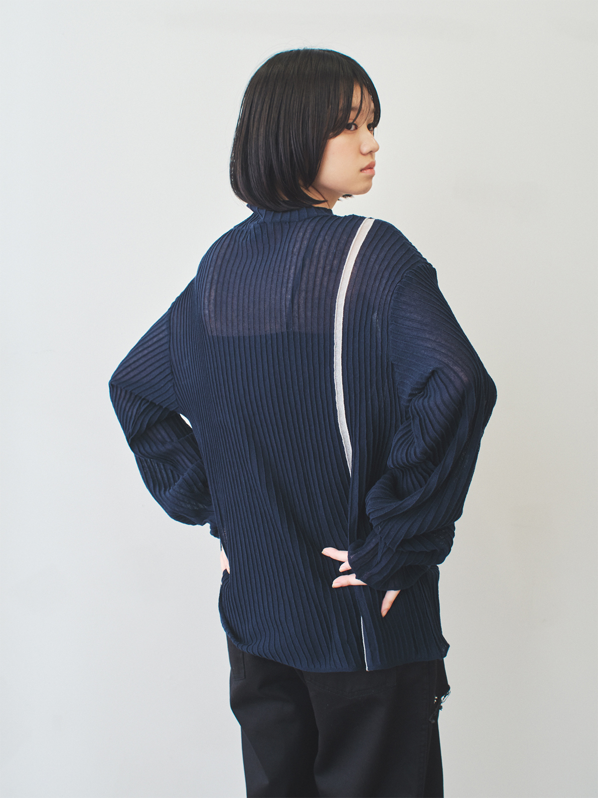 breeze knit top 詳細画像 navy 3