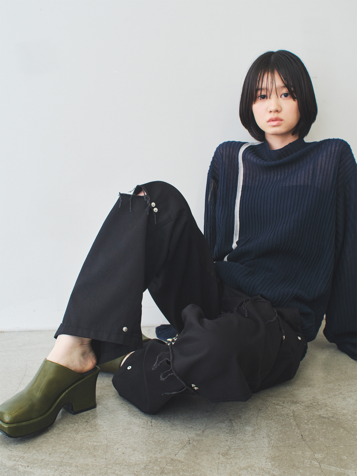 breeze knit top 詳細画像 navy 4