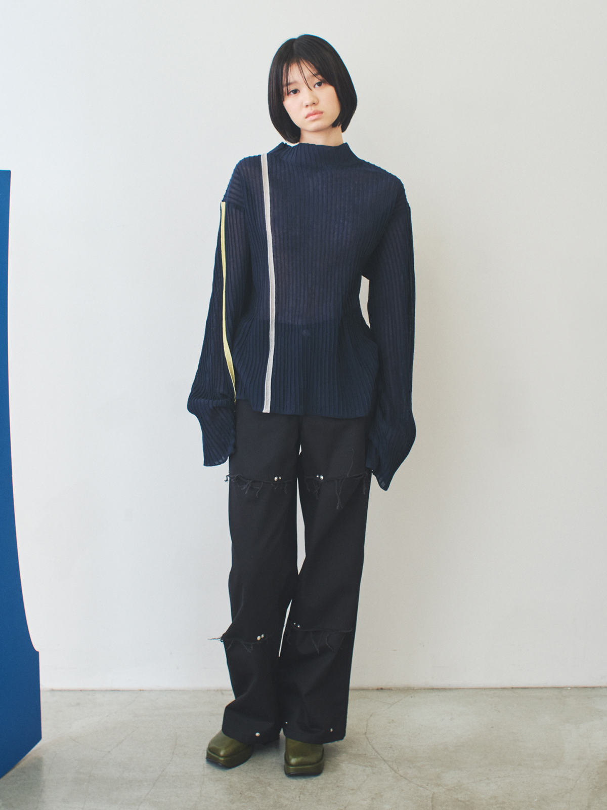breeze knit top 詳細画像 navy 5