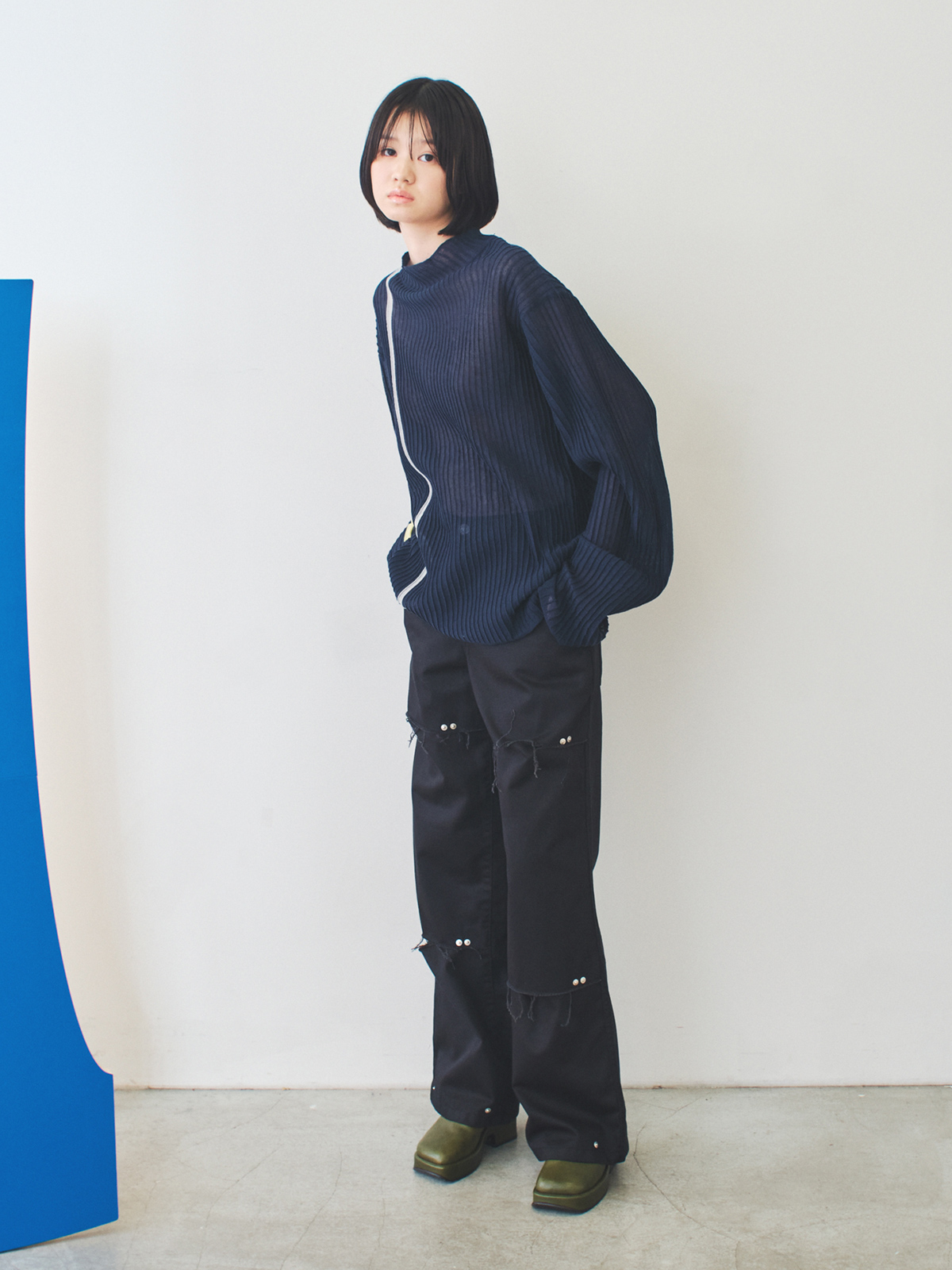 breeze knit top 詳細画像 navy 7
