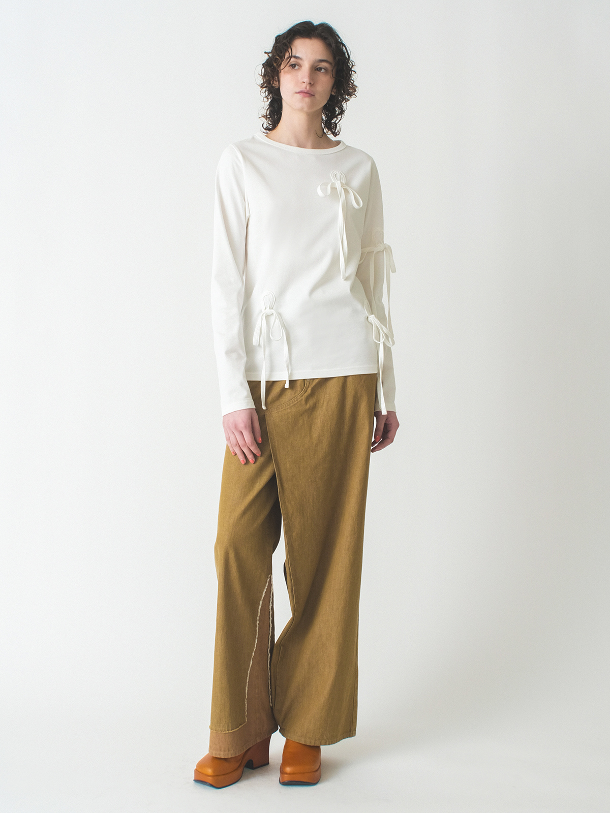 ribbons long sleeve shirt 詳細画像 white 6