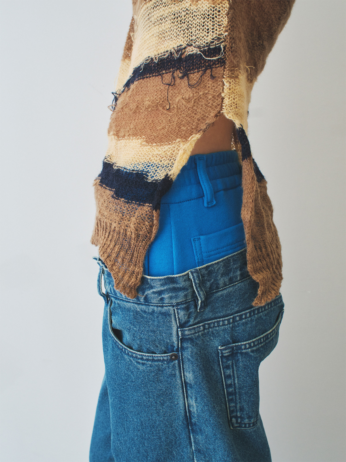 easy layered denim trousers 詳細画像 blue 12
