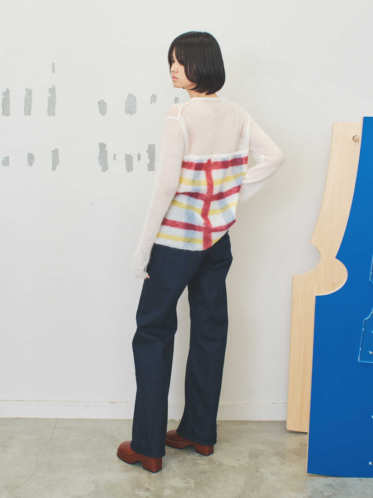 back to front denim trousers 詳細画像 indigo 9