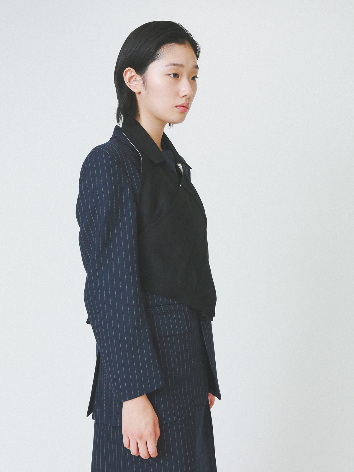 cross over denim vest 詳細画像 black 14