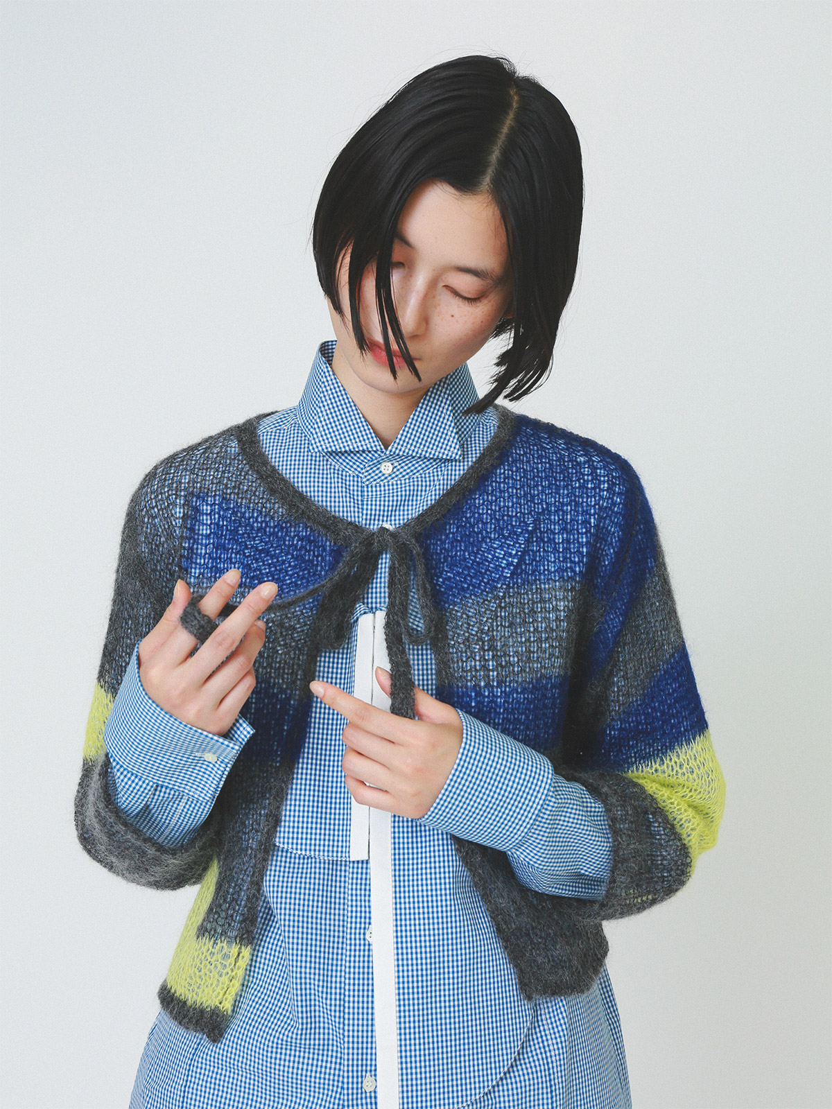 patchwork knit cardigan 詳細画像 gray 10
