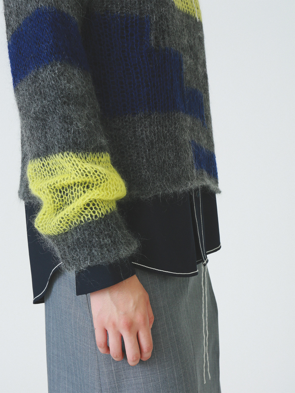 patchwork knit tops 詳細画像 gray 11