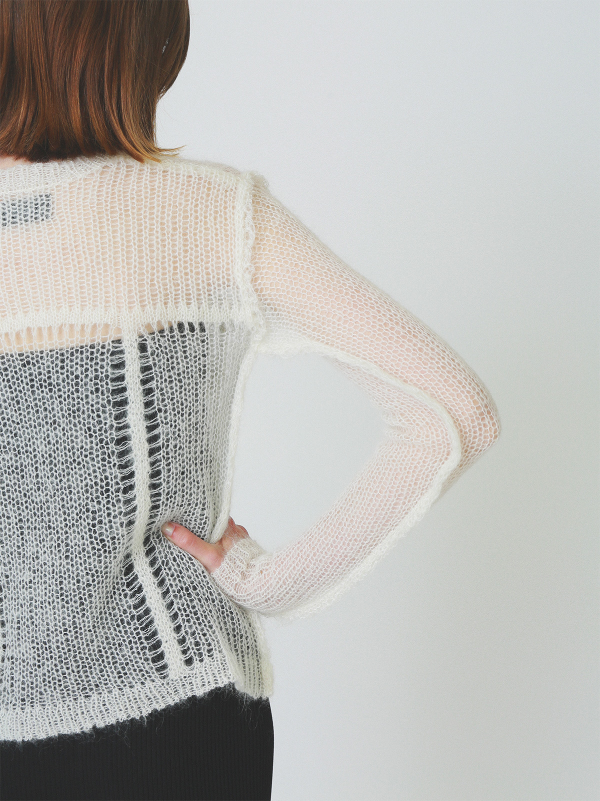 denim fluffy top 詳細画像 white 11