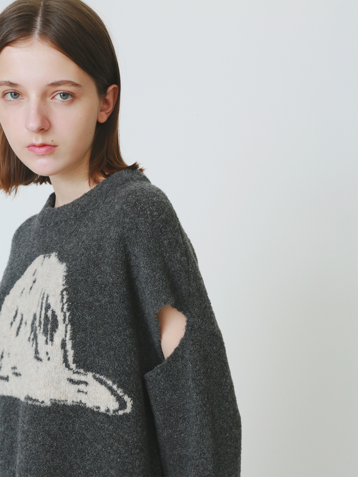 painter's hat knit top 詳細画像 gray 9