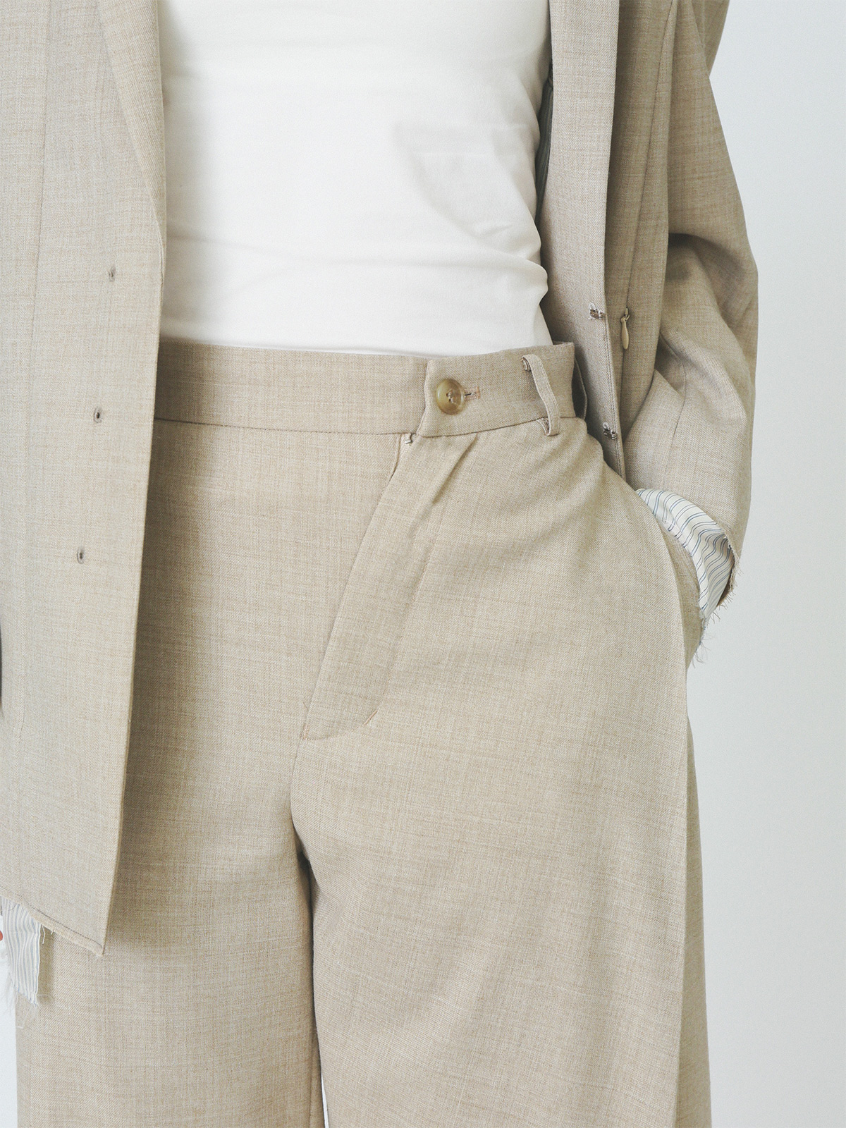 big tuck trousers 詳細画像 beige 11