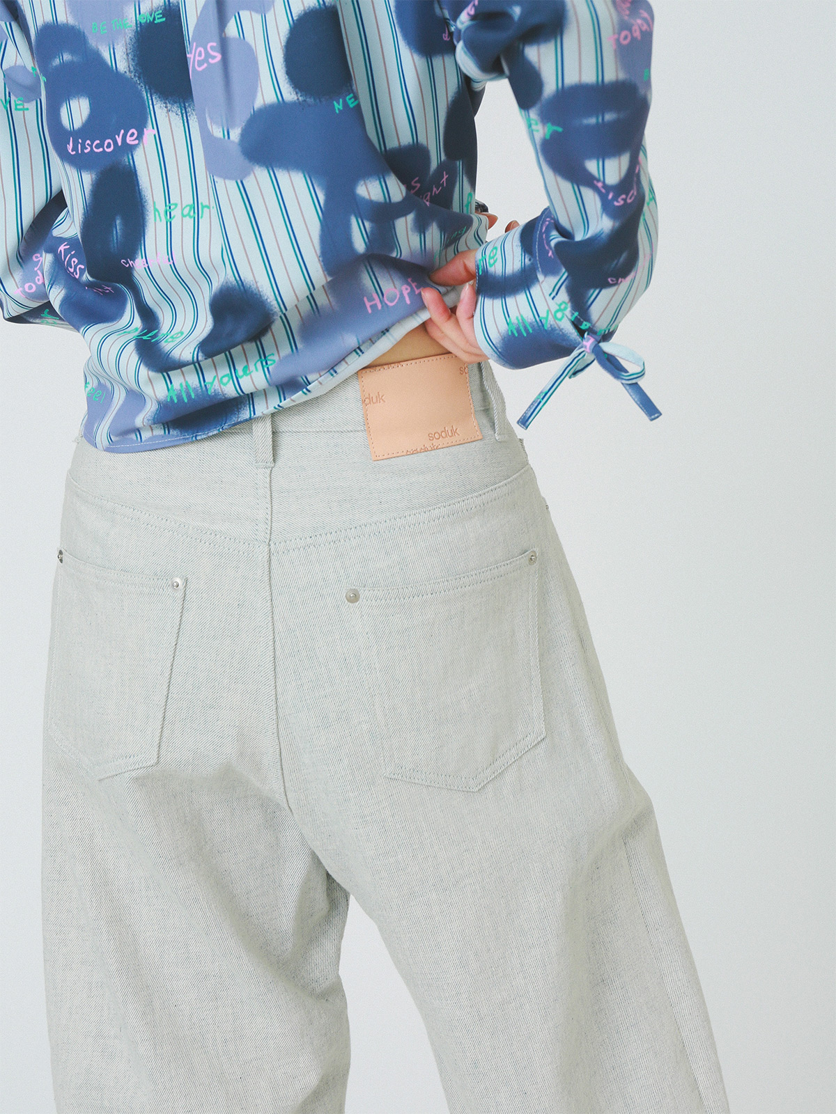 balloon denim trousers 詳細画像 gray 11