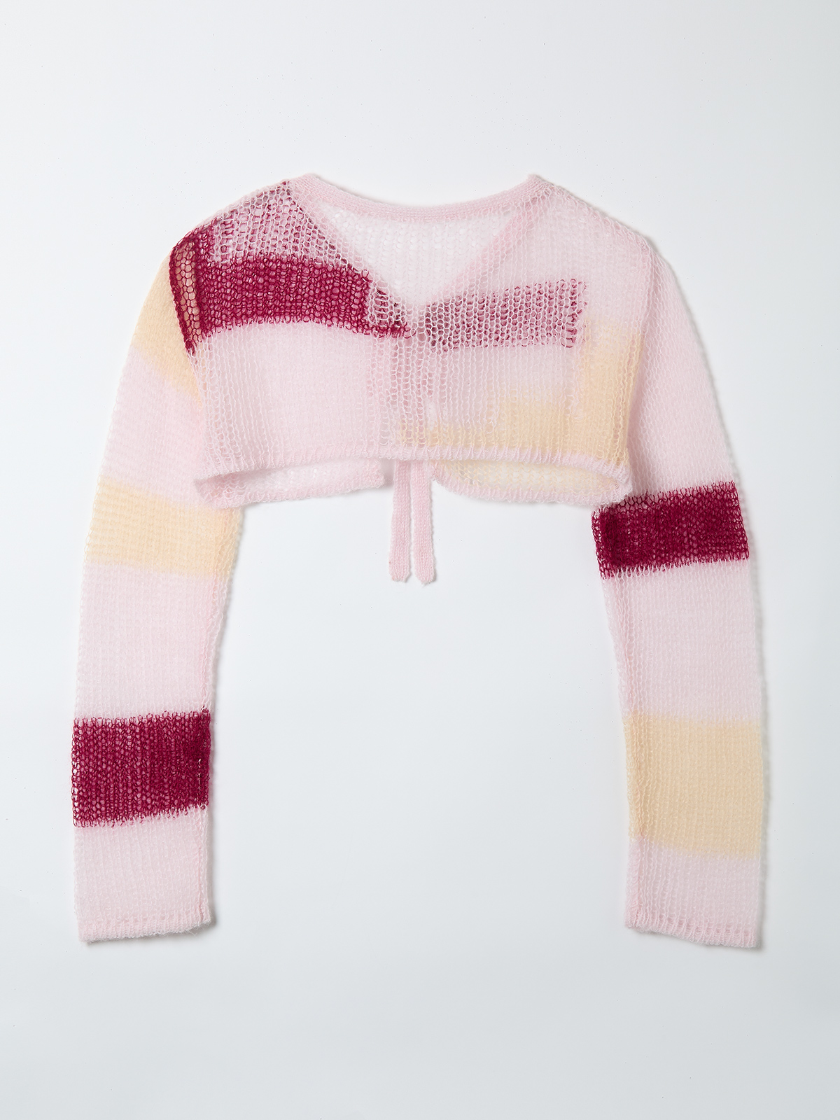 patchwork short knit cardigan 詳細画像 pink 2