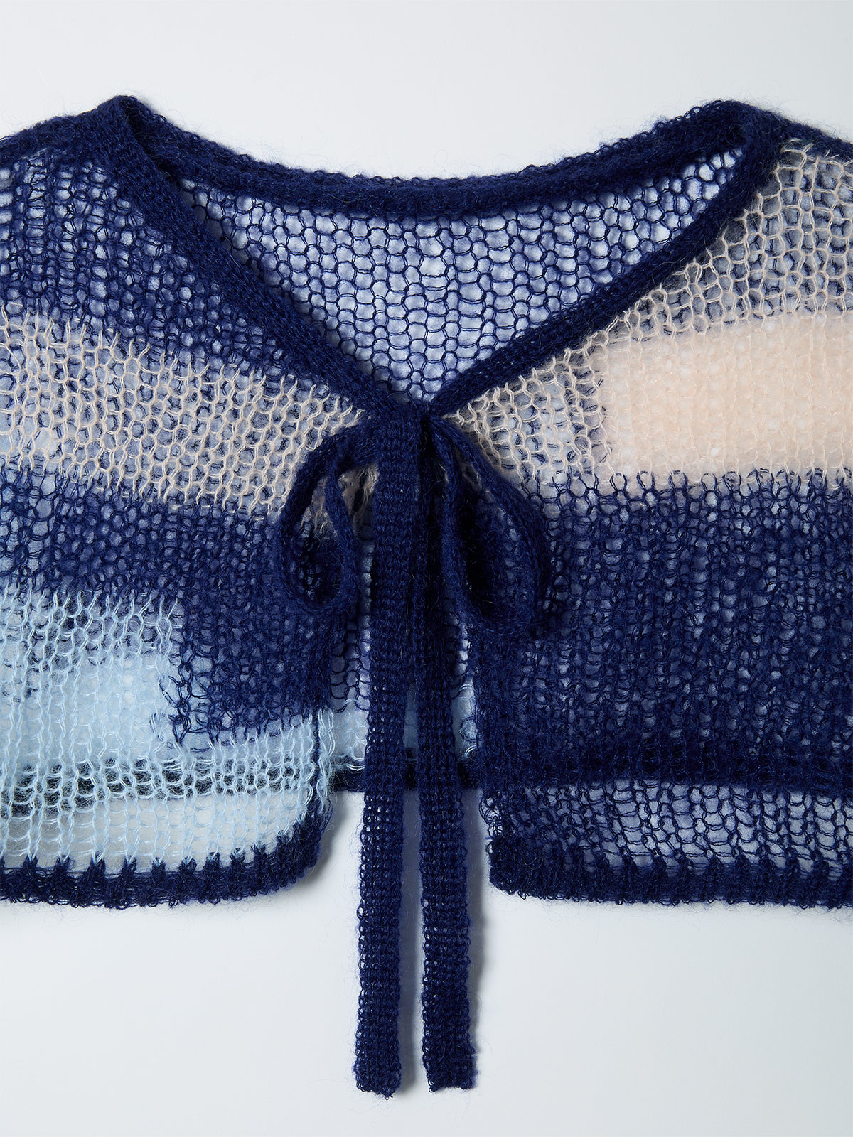 patchwork short knit cardigan 詳細画像 navy 3