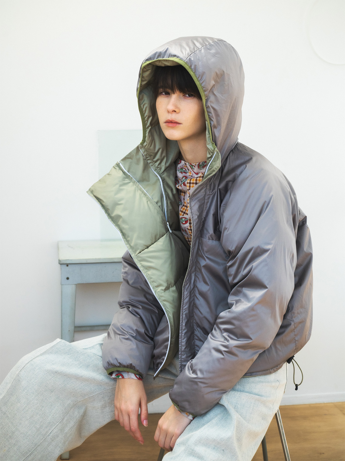 reversible down jacket 詳細画像 gray 2