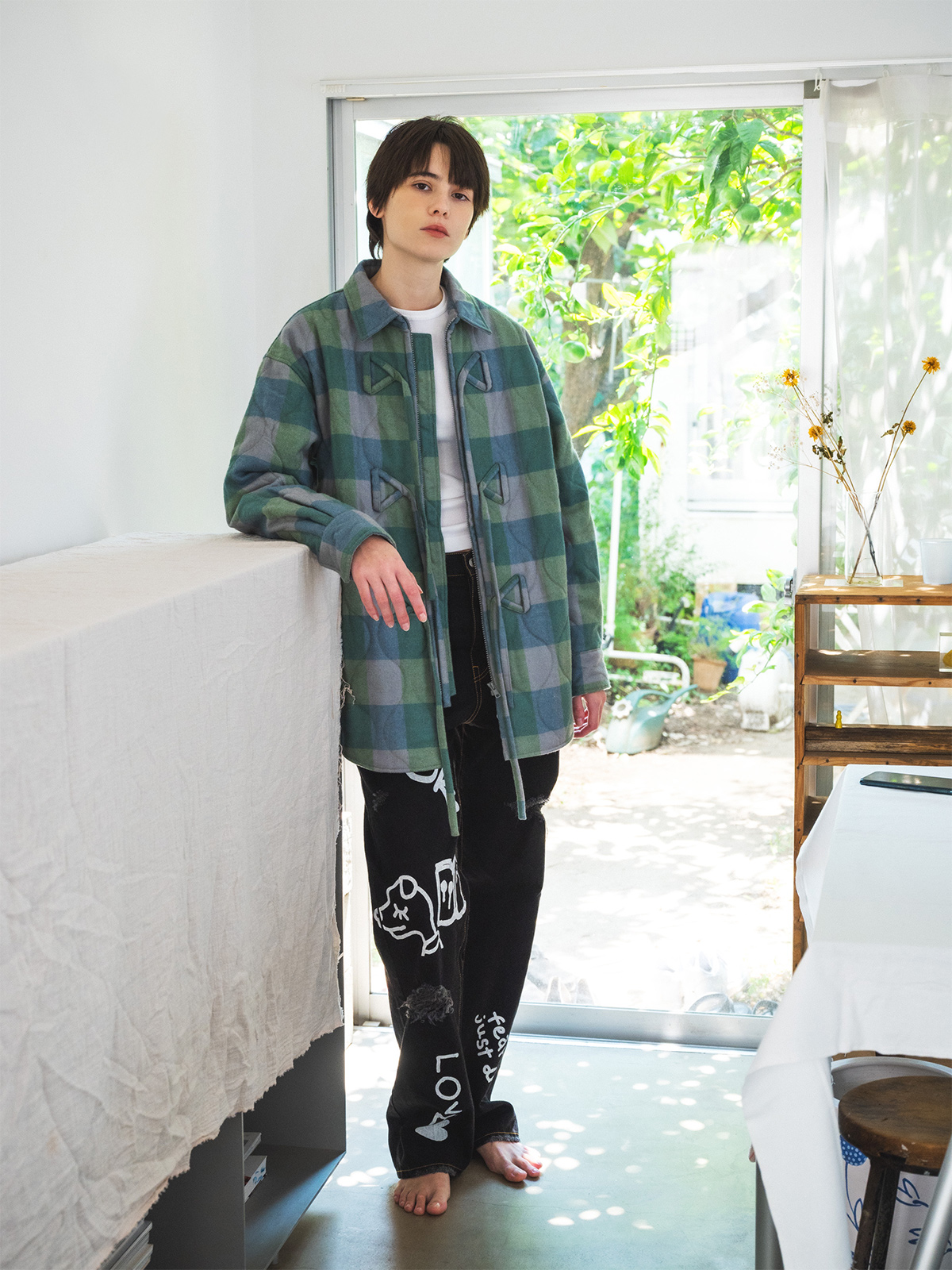 puffy ribbon jacket 詳細画像 blue 2