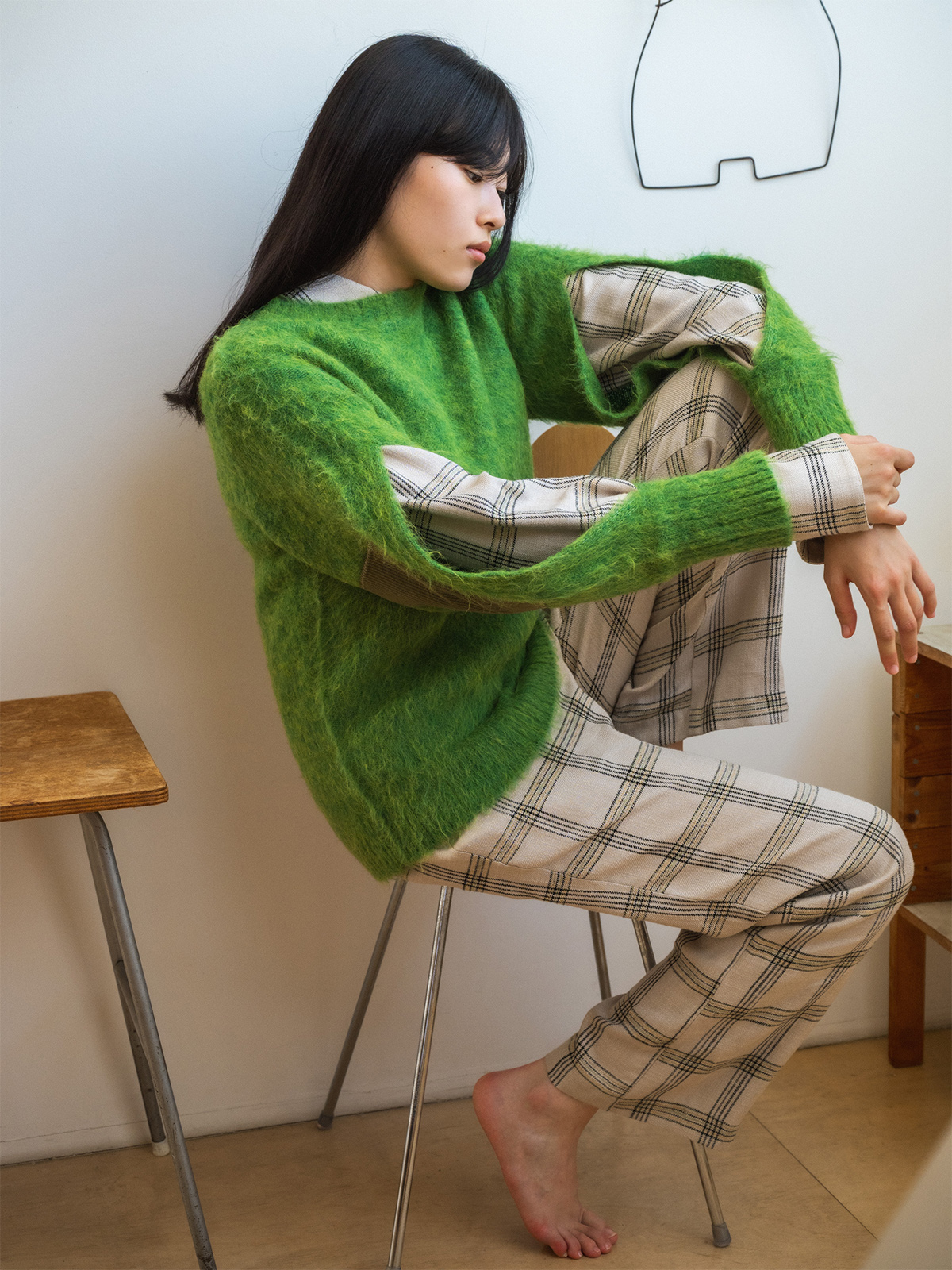 holes knit sweater 詳細画像 green 2