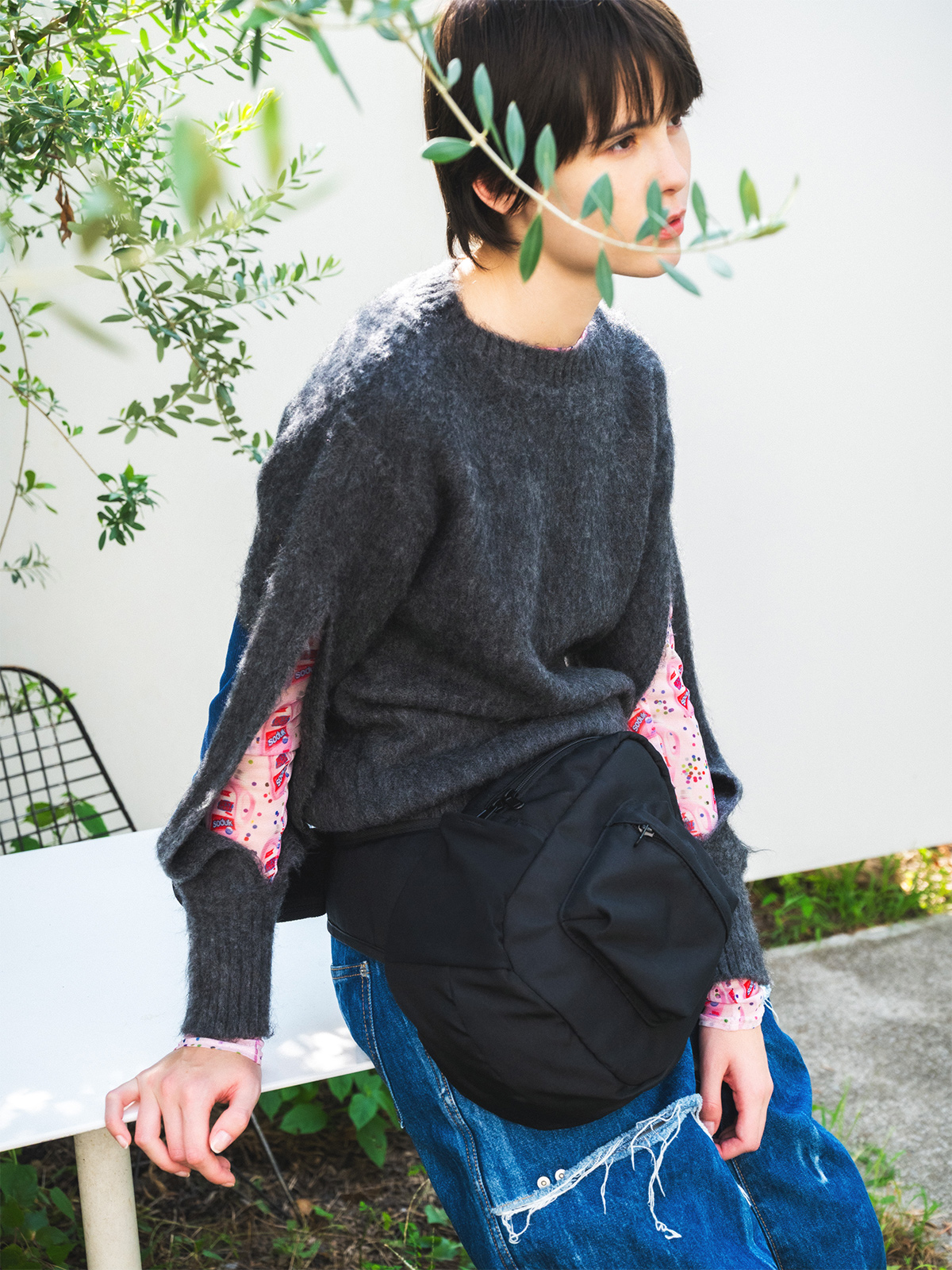 holes knit sweater