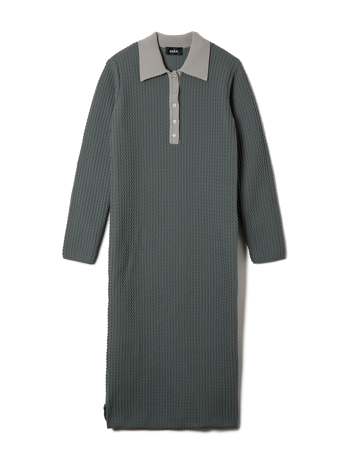 knit polo one piece  詳細画像 gray 1