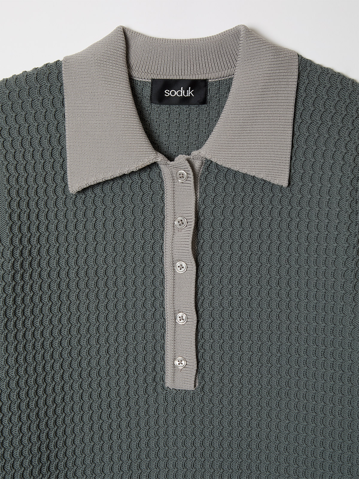 knit polo one piece  詳細画像 gray 3