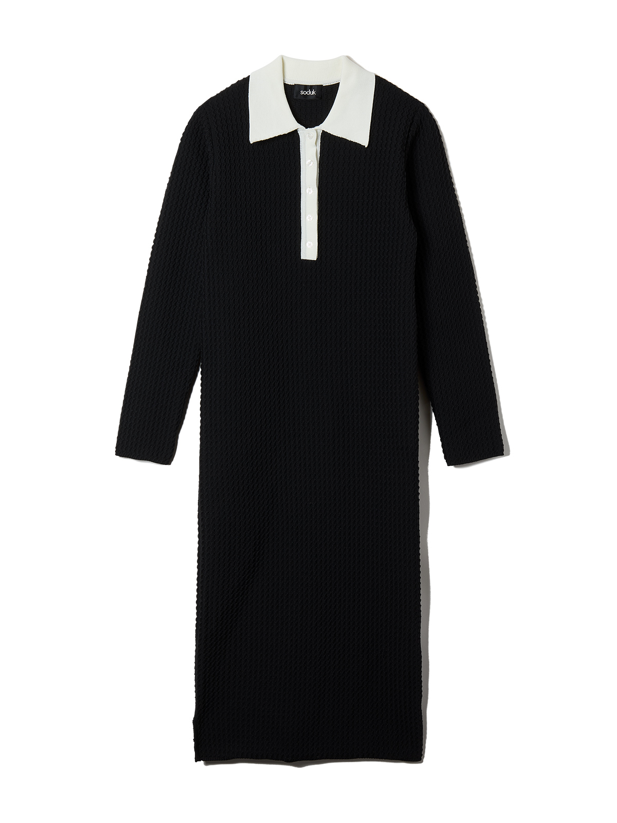 knit polo one piece  詳細画像 black 1