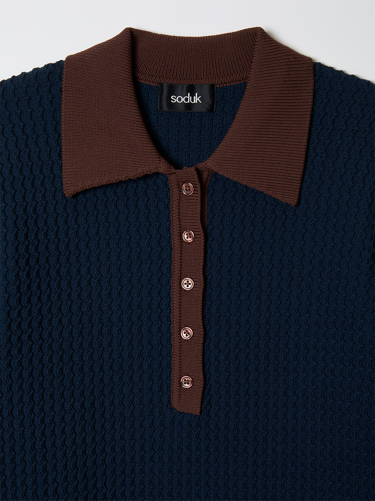 knit polo one piece  詳細画像 navy 3